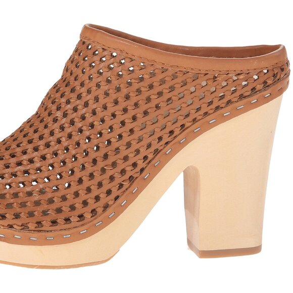 Dolce Vita New BROOKS Clog Woven Leather Platform Mules Shoe NIB Nude Tan Womens - Picture 5 of 16